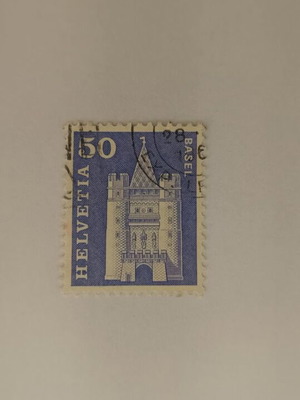 Swiss collectible stamp Helvetia 50 Basel like new