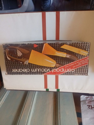 Vintage 12V Compact Car Vacuum Cleaner used with box and accessories