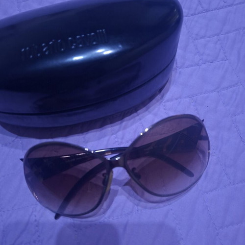 Roberto Cavalli sunglasses used, beige and brown gradient lenses with case