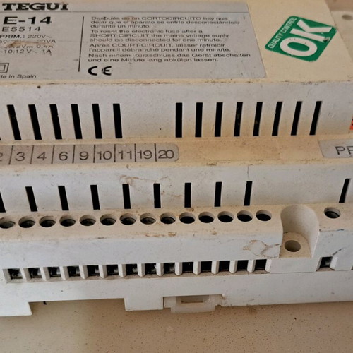 TEGUI E-14 Rectifier Power Supply used for Video Intercom