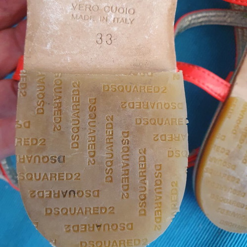 Dsquared2 sandals for girls size 33 used, orange and gold leather