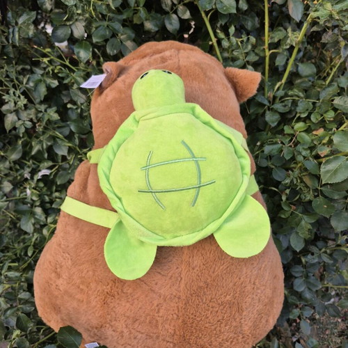 Plush Capybara Toy with Removable Turtle Backpack, 70 cm, New