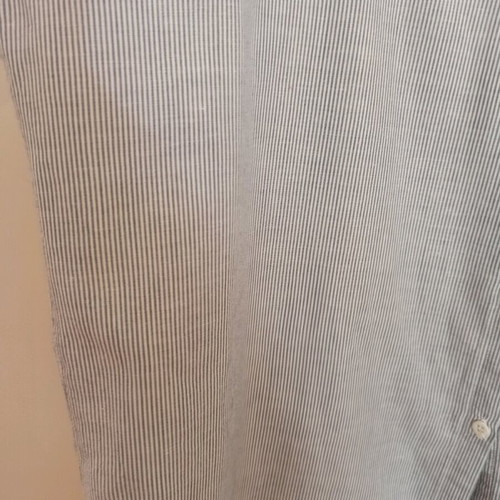 Philosophy shirt medium striped gray white used with small stain