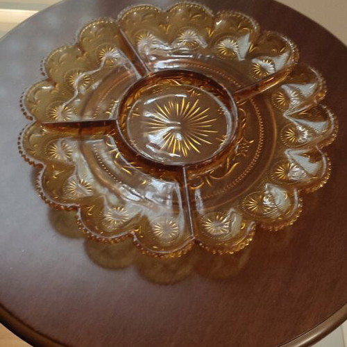 Vintage crystal platters for nuts like new