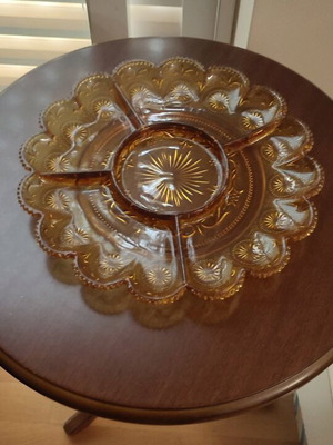 Vintage crystal platters for nuts like new
