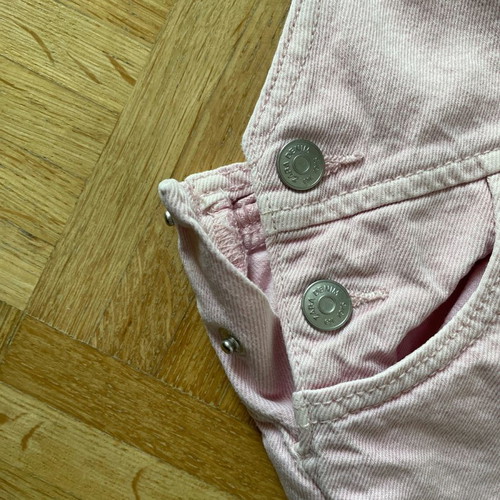 Pink denim overalls used, 12-18 months, Zara