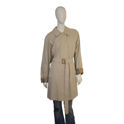 Burberry London Classic Single-Breasted Nova Check Trench Coat with Belt