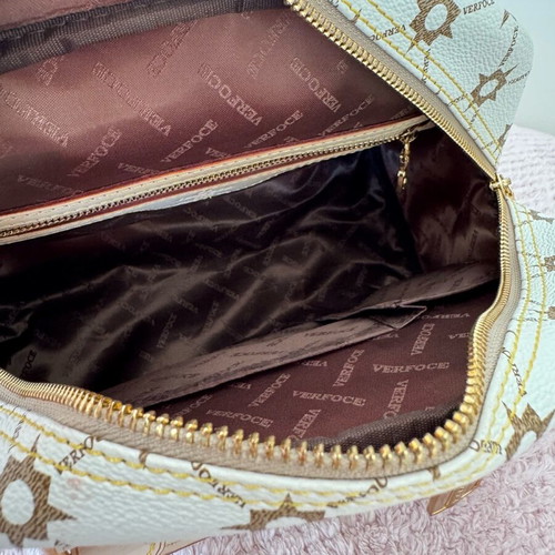 Handbag cream with patterns new