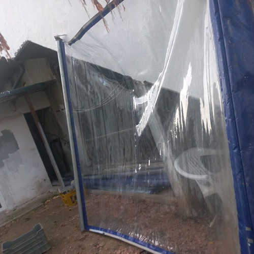 Transparent PVC sheets used, disassembled