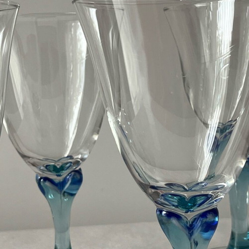 Vintage Arc France Reflet Marine Glasses set of 4 used