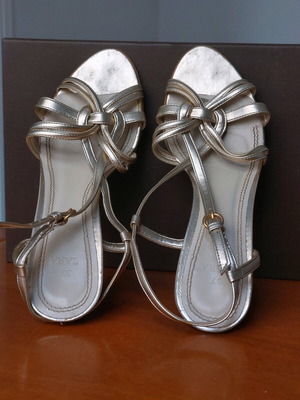 Silver summer shoes Zara like new, size 37