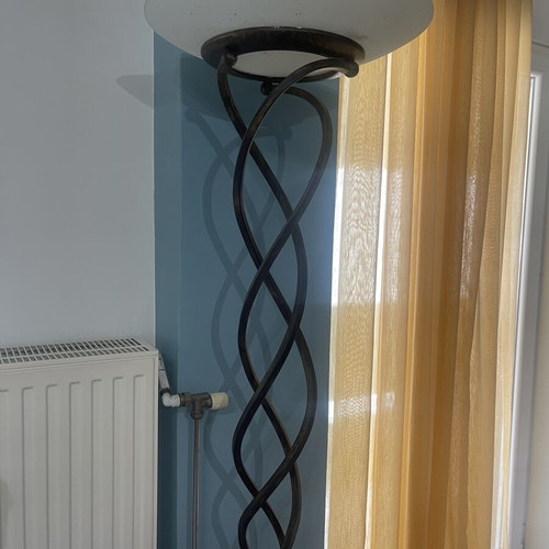 Floor lamp vintage used with cracked glass