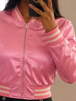 Wonder Woman pink satin sports jacket like new