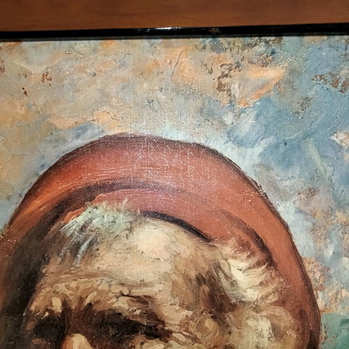 The Old Man with the Pipe painting in large frame like new
