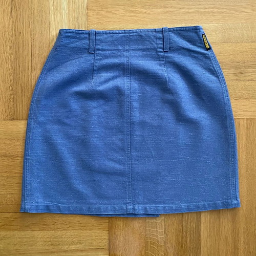Armani Jeans mini skirt used, blue, linen and cotton, size M