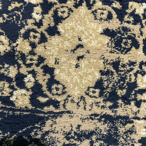 Dark blue rug with patterns, 3.30 x 0.80 m
