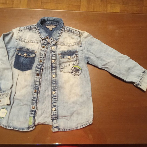 Set of Jogger denim pants, OVS denim shirt and Porio Lucciano shirt for boy 4-5 years like new