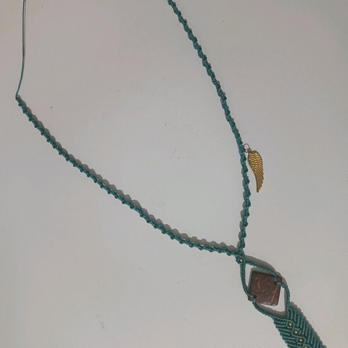 Handmade macrame necklace multicolored new