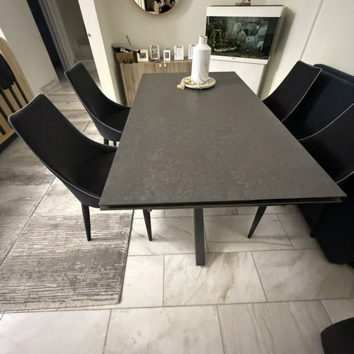Dining table made of granite and glass new