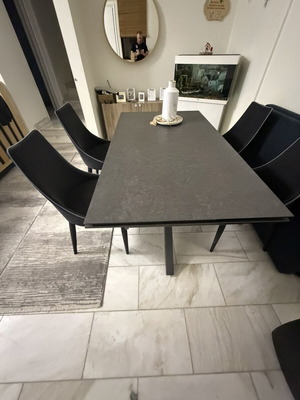 Dining table made of granite and glass new