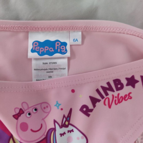 Peppa Pig swimsuit for girl like new, size 116 cm, white and pink