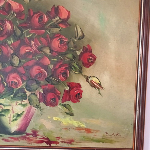 Oil painting signed, used, 75x56 cm framed