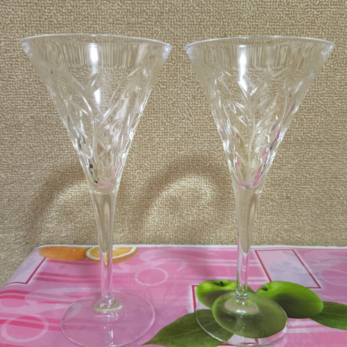 Set of 3 Crystal Water Glasses New with Unique Designs