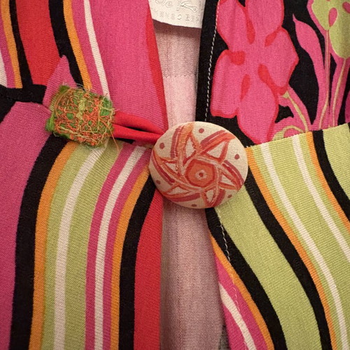 Long kimono dress by Greek designer, new, multicolor