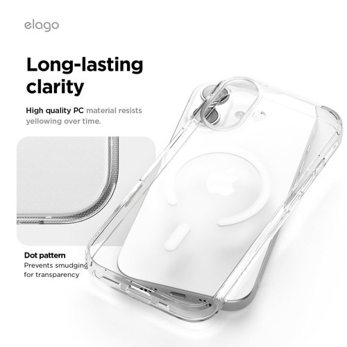 Elago Magnetic Hybrid Case for iPhone 17 6.3" like new, transparent, MagSafe