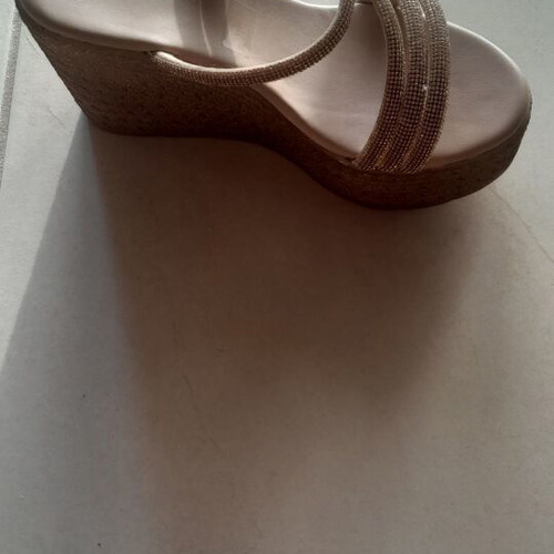 Beige platform sandals size 37