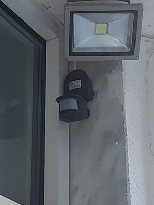 Photocell and floodlight used, outdoor with motion sensor