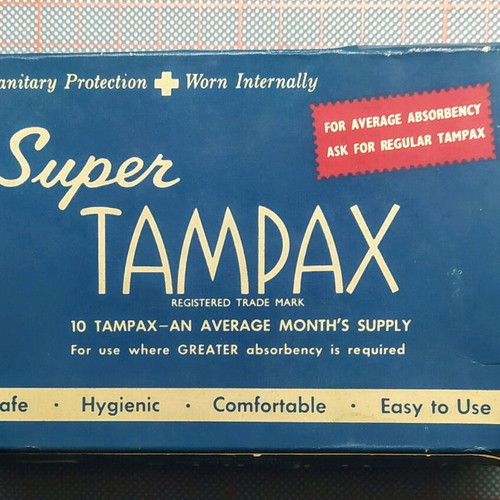 Vintage rare Tampax Super 10 tampon box used