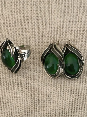 Handmade ring and earrings in 925 silver new