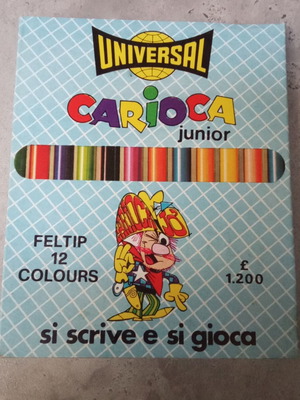 Carioca Universal marker set used, 1980s collectible packaging
