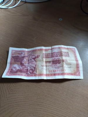 100 Yugoslav rubles used banknote