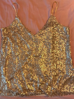 Lingerie with sequins Zoya size small beige gold like new