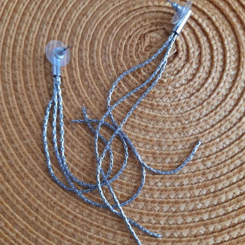 Stainless steel earrings like new, length 15 cm