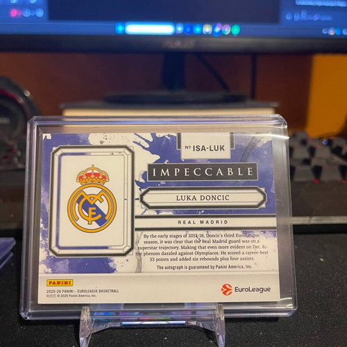 Impeccable Luca Doncic Real Madrid 33 on-card autograph