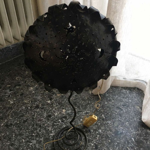 Table iron lamp used, black-brown color