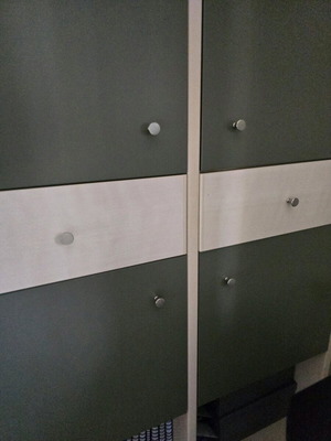 Bookshelf, bedside table, shelves and lamp set used Neoset