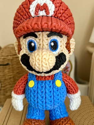Фигура Super Basic Knitted Super Mario нова, 3D принтирана с плетена текстура