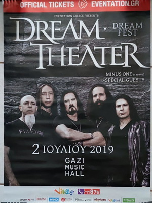 Dream Theater concert poster Athens 02.07.19 like new 68x49cm