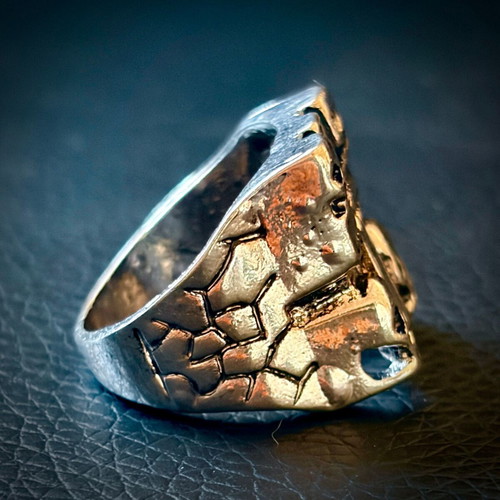 Gothic cross and skulls ring, M FORGE