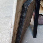 Marble table surface used, 65.5×65.5 cm