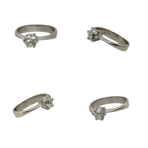 Solitaire ring 1.13ct white gold 18k like new