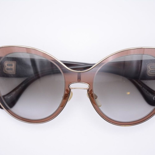 Balenciaga BA 2 72F Oversize Sunglasses Burgundy Gray Gradient New