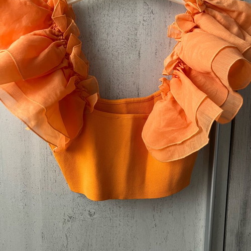 Zara crop top orange like new, size S