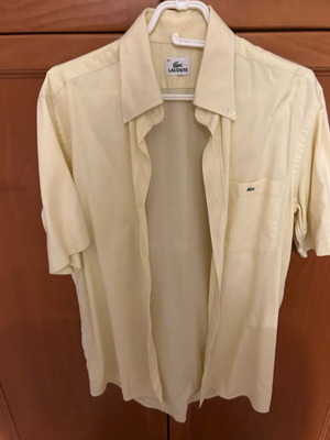 Lacoste ανδρικό κίτρινο πουκάμισο