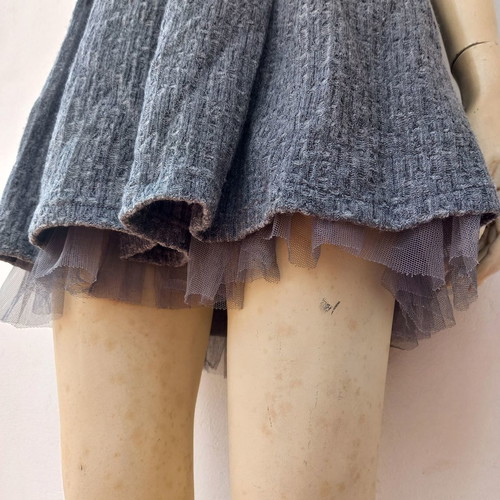 Stradivarius knitted backless dress used, gray, size M
