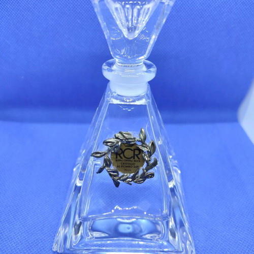 RCR crystal perfume bottle used with silver detail